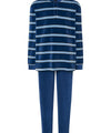 Mens Pajamas Winter Velvet Striped - Blue 5741_36 - Size 3 (M) / Blue / 80% cotton 20% polyester