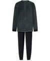 Heren Pyjama Winter Fluweel Strepen - Groen 5747_46 - Maat 3 (M) / Groente / 80% katoen 20% polyester