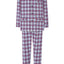 2813 - Pyjama long à revers en flanelle à carreaux premium pour hommes - Rouge