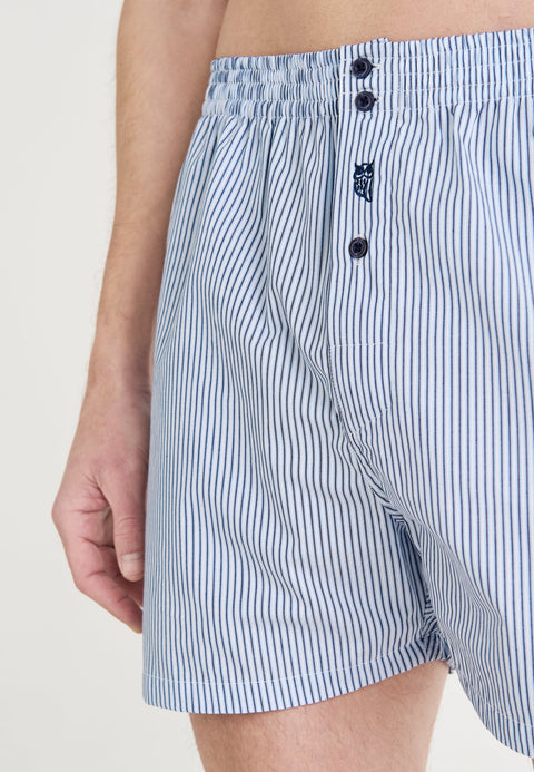 Calzoncillo Bóxer Hombre Algodón Tela Rayas - Celeste 6322_30