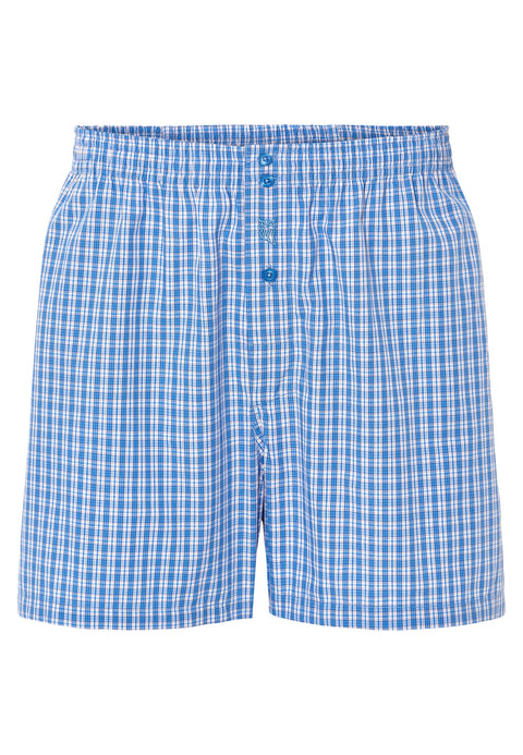 Calzoncillo Bóxer Hombre Algodón Tela Cuadros - Azul 6323_36