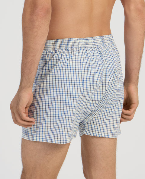 Calzoncillo Bóxer Hombre Algodón Tela Cuadros - Azul 6326_39