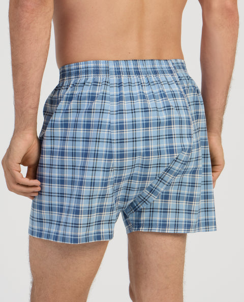 Calzoncillo Bóxer Hombre Algodón Tela Cuadros - Azul 6327_38