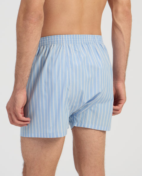 Calzoncillo Bóxer Hombre Algodón Tela Rayas - Azul 6328_36