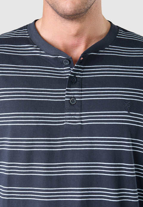   Pijama Hombre Largo Tapeta Algodón Punto Rayas - Azul 5579_38 - 51056775 - https://www.elbuhonocturno.com/  