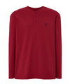 T-shirt Pyjamas Man Lång Ärm Knäppning Bomull Enfärgad - Röd 7531_90 - Storlek 3 (M) / Röd / 100% bomull