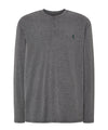 Pyjamashirt Herren Langarm Knopfleiste Baumwolle Einfarbig - Grau 7533_22 - Größe 3 (M) / Grau / 75 % Baumwolle 25 % Viskose