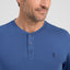 Camiseta Pijama Hombre Manga Larga Tapeta Algodón Lisa - Azul 7537_36