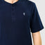 Men's Short Sleeve Knitted Pajama Shirt with Plain Placket - Blue 7628_39