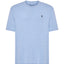 Men's Short Sleeve Plain Round Neck Knitted Pajama T-shirt - Blue 7629_30