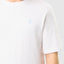 Men's Short Sleeve Plain Round Neck Knitted Pajama T-shirt - White 7630_01