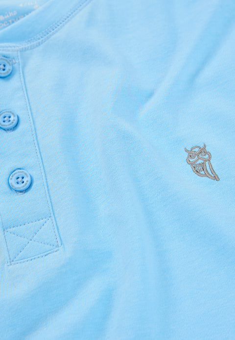   Camiseta Pijama Hombre Manga Corta Tapeta Algodón Lisa - Celeste 7637_30 - 24968900 - https://www.elbuhonocturno.com/  