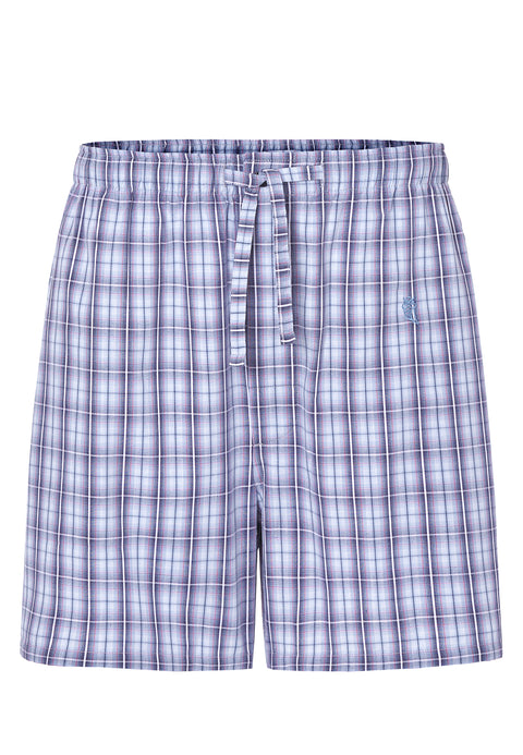Pantalón Pijama Corto Hombre Popelín Cuadros - Azul 8542_30