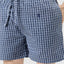 Men's Short Pajama Pants in Checked Poplin - Blue 8543_39