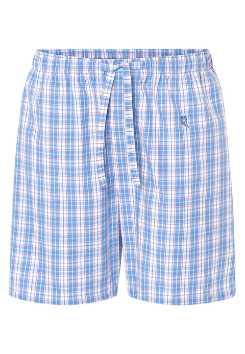 Pantalón Pijama Hombre Corto Popelín Cuadros - Azul 8550_30
