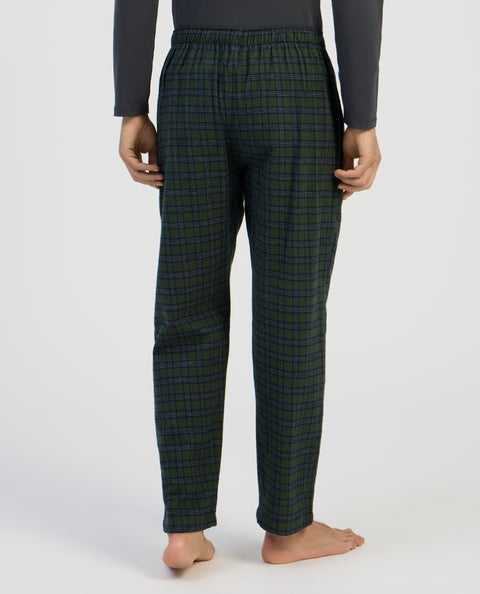 Pantalón Pijama Hombre Invierno Premium Algodón Franela Cuadros - Verde 8891_46