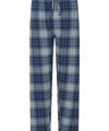 Schlafanzughose Herren Winter Premium Baumwolle Flanell Kariert - Blau 8893_32 - Größe 3 (M) / Blau / 100 % Baumwolle