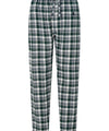 Mens Pajama Pants Winter Premium Cotton Flannel Checkered - Green 8896_40 - Size 4 (L) / Green / 100% cotton