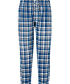 Mens Pajama Pants Winter Premium Cotton Flannel Checkered - Blue 8898_36 - Size 4 (L) / Blue / 100% cotton