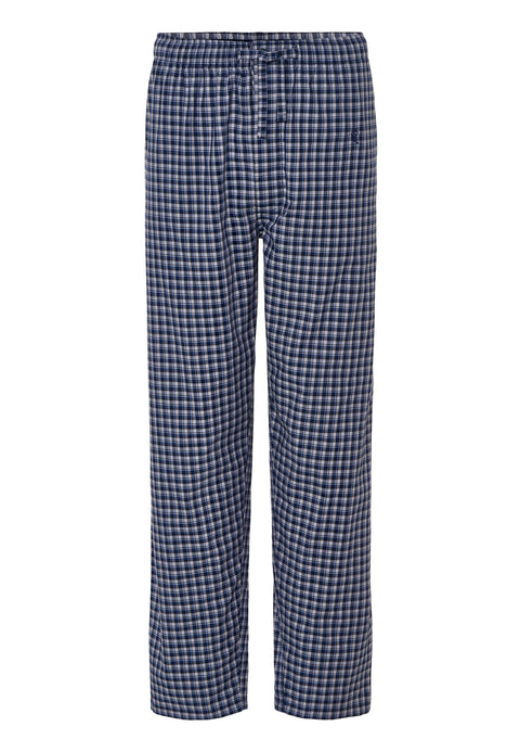   Pantalón Pijama Hombre Largo Popelín Cuadros | Marino Blanco | El Búho Nocturno - 193062 - https://www.elbuhonocturno.com/  