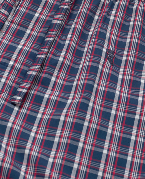 Pantalón Pijama Hombre Largo Algodón Popelín Cuadros - Rojo 8925_90
