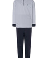 Pijama Hombre Largo Premium Tapeta Punto Rayas - Azul 5102_39 - Talla 3 (M) / Azul / 49% algodón 51% poliéster