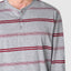 5576 - Pyjama long à rayures pour homme avec patte de boutonnage en tricot - Gris