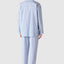 Langer gestreifter Popeline-Revers-Pyjama für Herren – Blau 2985_33