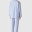 Men's Long Striped Poplin Lapel Pajamas - Blue 2985_33