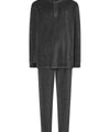 Pijamale Bărbați Iarnă Catifea Dungi - Gri 5740_22 - Mărimea 3 (M) / Gri / 80% bumbac 20% poliester