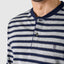 55024 - Long Winter Man Pajamas Premium Pointed Placket - Gray Light Blue Stripes