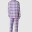 Men's Winter Long Plaid Flannel Lapel Pajamas - Red 2813_94