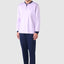 Premium Long Men's Pajamas with Piqué Knit Placket - Pink 5104_91