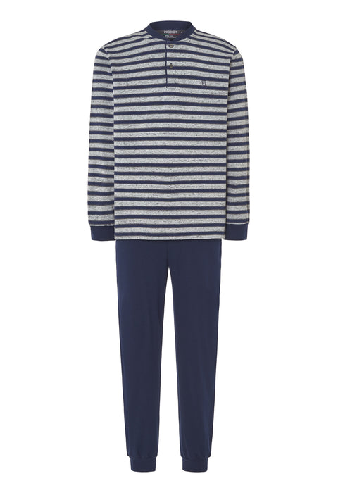 Men's Long Winter Premium Knit Plaid Pajamas - Gray 55024_22
