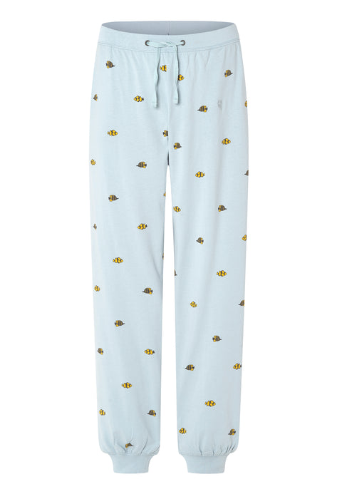 Men's Long Printed Knit Pajama Pants - Gray 8512_20