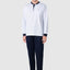 5102 - Long Premium Men's Pajamas with Striped Knitted Placket - Navy