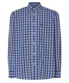 Chemise Homme Manches Longues Popeline Carreaux avec Poche Easy Iron Extrasouple - Bleu 0310_39 - Taille 2 (S) / Bleu / 50 % bambou 50 % polyester