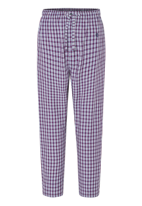 8914 - Long Checked Poplin Trousers - Red White