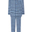 Langer karierter Flanell-Revers-Pyjama für Herren im Winter – Blau 2812_36