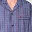 Men's Long Plaid Poplin Lapel Pajamas - Blue 2986_33