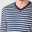 Men's Long Striped Knitted V-Neck Pajamas - Gray 5307_22