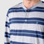 5578 - Pyjama long à rayures pour homme avec patte de boutonnage en tricot - Gris