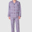 Men's Winter Long Plaid Flannel Lapel Pajamas - Red 2813_94