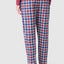 8815 - Long Premium Flannel Checked Trousers - Garnet
