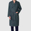 0804 - Men's Winter Premium Flannel Double Combed Checkered Dressing Gown - Green