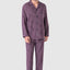 2814 - Pyjama long premium pour homme avec revers en flanelle à carreaux - Marron