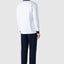 Premium langer Herren-Pyjama mit gestreifter Strickleiste – Blau 5102_39