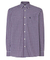 Herenhemd Lange Mouwen Popeline Geruit met Zak Easy Iron Extra Zacht - Rood 0308_94 - Maat 2 (S) / Rood / 50% bamboe 50% polyester