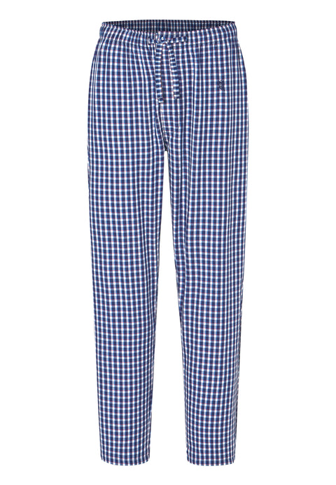 Pantalón Pijama Largo Hombre Popelín Cuadros - Azul 8915_38