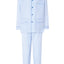2985 - Pyjama long à rabat en popeline rayé pour homme - Bleu